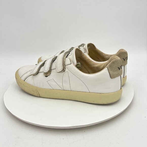 Veja Recife V Lock Women Size 10 White Stitch V Logo Leather Comfort Shoes - Picture 7 of 14